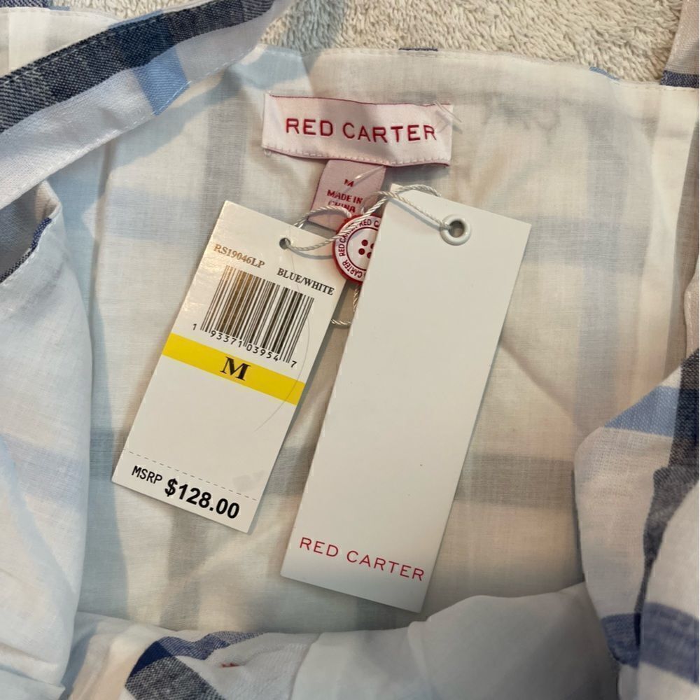Red Carter Linen Meet & Greet Gingham Crop Top.Size M - Picture 9 of 13